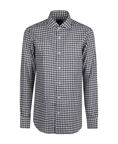 Barba Napoli Long-sleeved Shirt In Gray