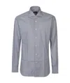 Barba Napoli Geometric-print Cotton Shirt In Gray