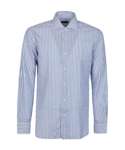 Barba Napoli Long-sleeved Shirt In Light Blue