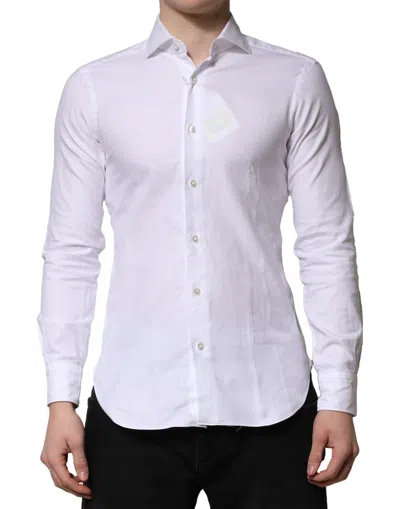 Pre-owned Barba Napoli Long Sleeves Colla Dress Formal Men's Shirt () In White