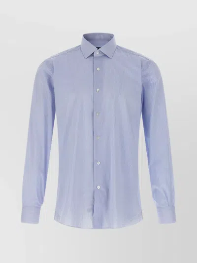 Barba Napoli Long Sleeves Striped Shirt In Purple