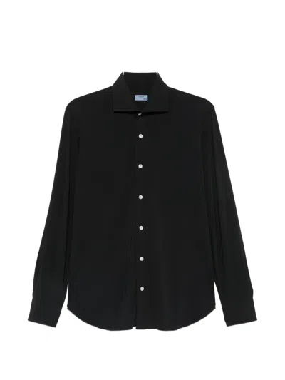Barba Napoli Long-sleeve Button-up Shirt In Black