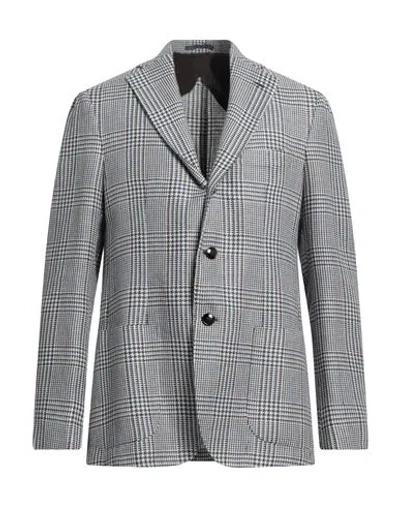 Barba Napoli Man Blazer Azure Size 44 Linen, Alpaca Wool, Silk In Gray