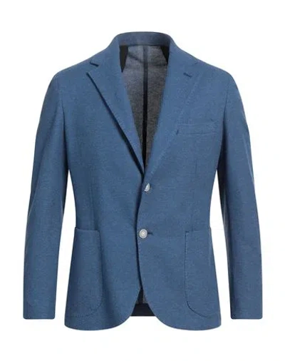 Barba Napoli Man Blazer Blue Size 44 Cotton