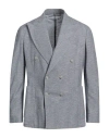 Barba Napoli Man Blazer Blue Size 44 Cotton, Linen