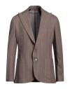 Barba Napoli Man Blazer Brown Size 42 Cotton