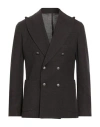 Barba Napoli Man Blazer Dark Brown Size 40 Wool, Cotton In Brown