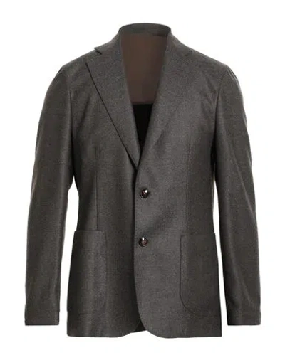 Barba Napoli Man Blazer Dark Brown Size 44 Virgin Wool, Cashmere