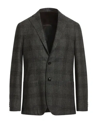Barba Napoli Man Blazer Dark Green Size 42 Virgin Wool, Cotton, Silk In Green