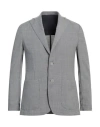Barba Napoli Man Blazer Grey Size 46 Polyester, Wool, Elastane