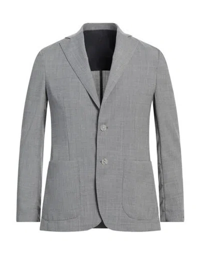 Barba Napoli Man Blazer Grey Size 46 Polyester, Wool, Elastane