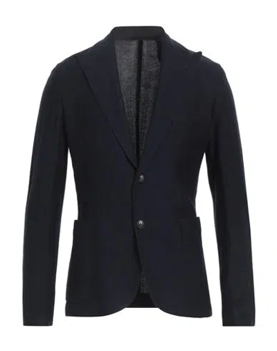 Barba Napoli Man Blazer Midnight Blue Size 40 Cotton, Wool In Blue
