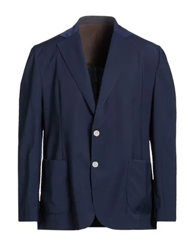 Barba Napoli Man Blazer Midnight Blue Size 46 Polyester, Wool, Elastane