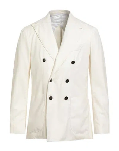 Barba Napoli Man Blazer Off White Size 40 Virgin Wool