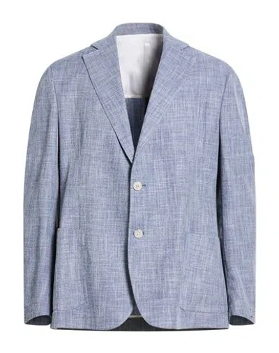 Barba Napoli Man Blazer Slate Blue Size 46 Cotton, Virgin Wool
