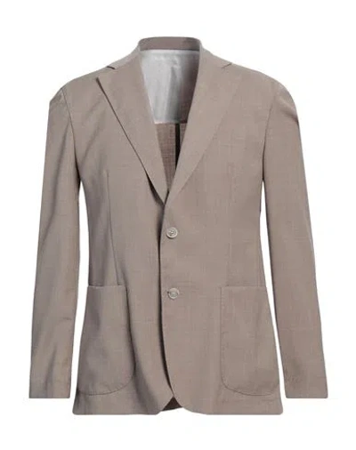 BARBA NAPOLI BARBA NAPOLI MAN BLAZER TAUPE SIZE 40 POLYESTER, WOOL, ELASTANE
