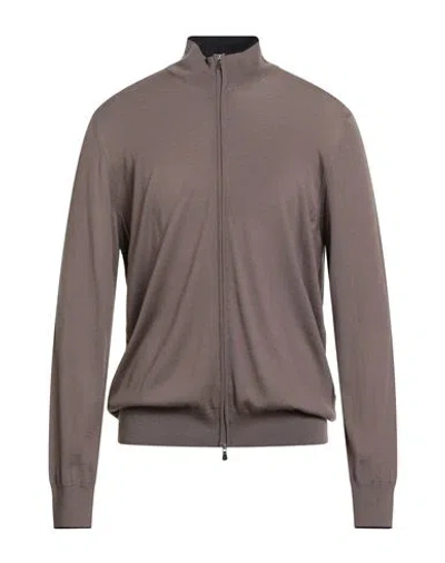 Barba Napoli Man Cardigan Light Brown Size 46 Virgin Wool In Nude