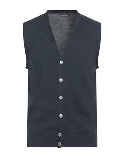 BARBA NAPOLI BARBA NAPOLI MAN CARDIGAN MIDNIGHT BLUE SIZE 38 VIRGIN WOOL