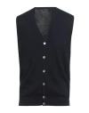 Barba Napoli Man Cardigan Midnight Blue Size 38 Virgin Wool In Black