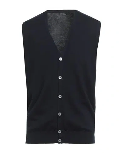 Barba Napoli Man Cardigan Midnight Blue Size 46 Virgin Wool