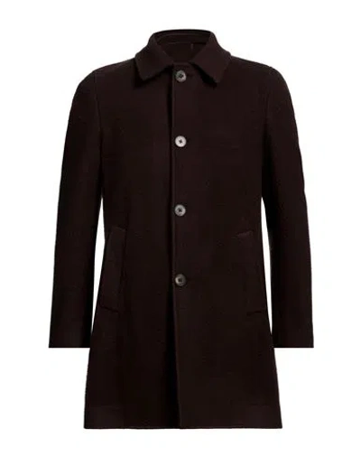 Barba Napoli Man Coat Dark Brown Size 40 Wool, Polyamide