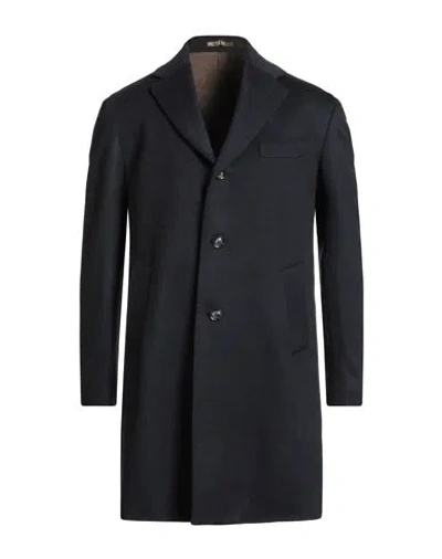 Barba Napoli Man Coat Midnight Blue Size 44 Cashmere In Black