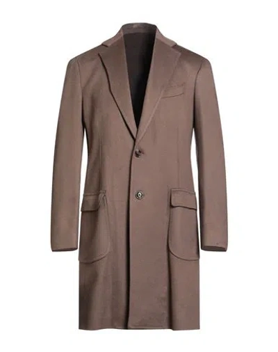 Barba Napoli Man Coat Taupe Size 44 Cashmere In Brown