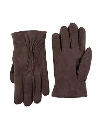 Barba Napoli Man Gloves Dark Brown Size 10.5 Leather