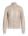 Barba Napoli Man Jacket Beige Size 40 Leather In Brown