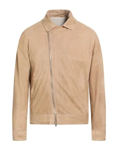 Barba Napoli Man Jacket Beige Size 40 Leather In Brown