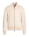 Barba Napoli Man Jacket Beige Size 48 Wool, Elastane In Neutral