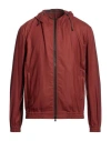 Barba Napoli Man Jacket Brick Red Size 44 Virgin Wool In Red