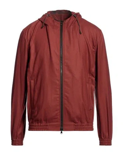 Barba Napoli Man Jacket Brick Red Size 44 Virgin Wool