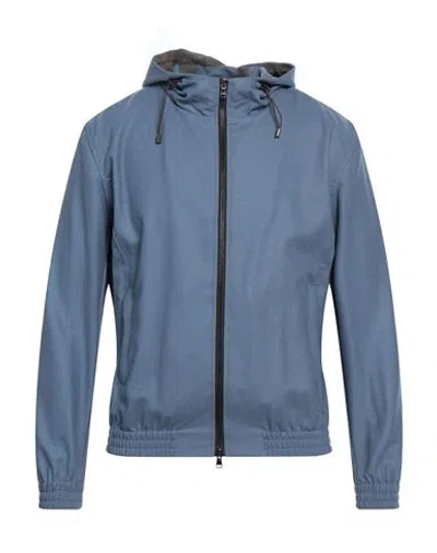 Barba Napoli Man Jacket Pastel Blue Size 38 Virgin Wool In Blue