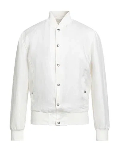 Barba Napoli Man Jacket White Size 40 Linen