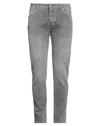 Barba Napoli Man Jeans Grey Size 34 Cotton, Elastane In Gray
