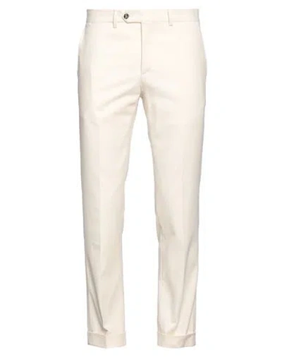 Barba Napoli Man Pants Ivory Size 40 Cotton, Elastane In White