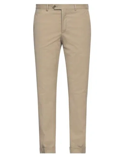 Barba Napoli Man Pants Khaki Size 36 Cotton, Elastane In Beige