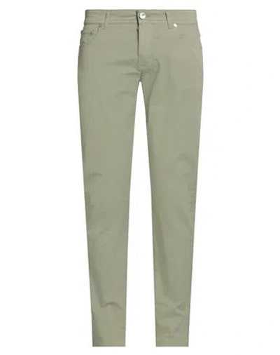 Barba Napoli Man Pants Military Green Size 35 Cotton, Elastane