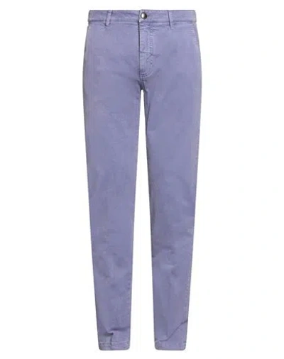 Barba Napoli Man Pants Purple Size 35 Cotton, Elastane