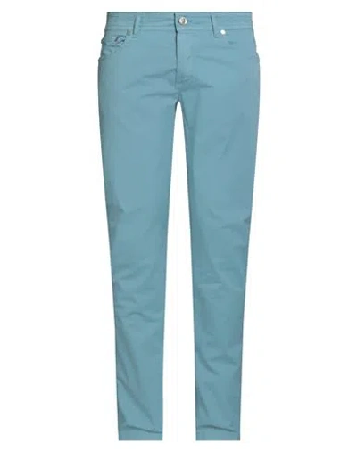 Barba Napoli Man Pants Slate Blue Size 35 Cotton, Elastane