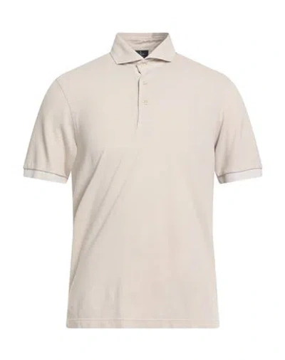 Barba Napoli Man Polo Shirt Beige Size 42 Cotton In Neutral