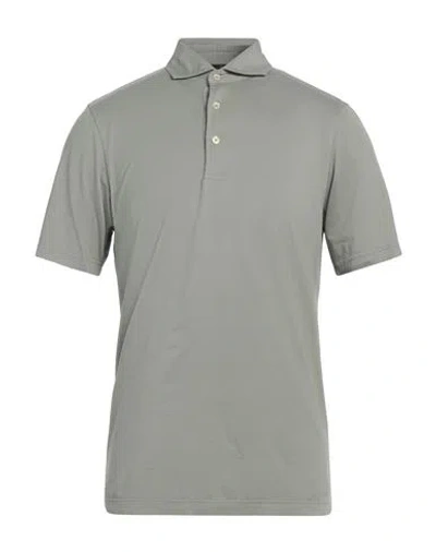 Barba Napoli Man Polo Shirt Sage Green Size 42 Cotton