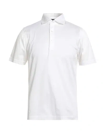 Barba Napoli Man Polo Shirt White Size 38 Cotton