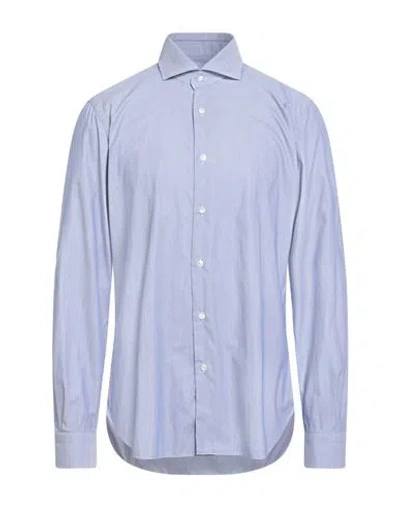 Barba Napoli Man Shirt Blue Size 17 Cotton