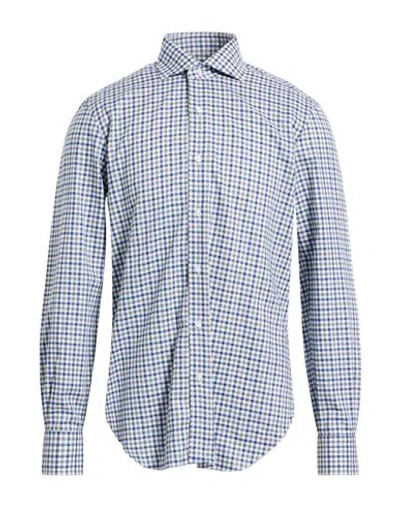 Barba Napoli Man Shirt Blue Size 17 Cotton