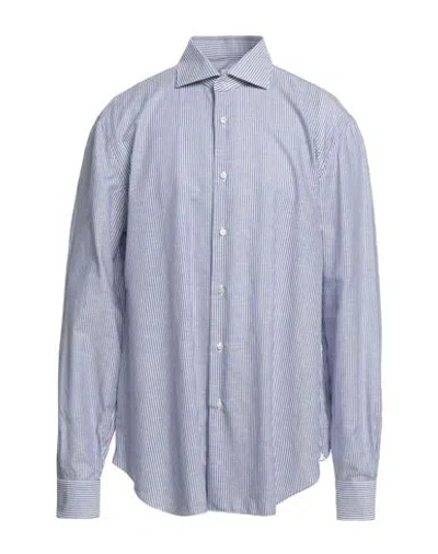 Barba Napoli Man Shirt Blue Size 18 Linen