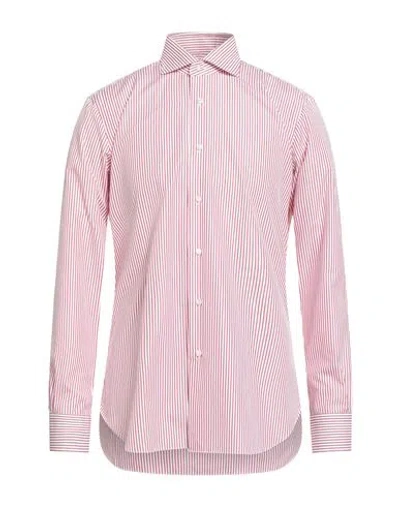 Barba Napoli Man Shirt Brick Size 16 ½ Cotton In Red