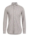 Barba Napoli Man Shirt Brown Size 15 ¾ Cotton In Gray