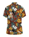 Barba Napoli Man Shirt Brown Size 16 Viscose In Brown
